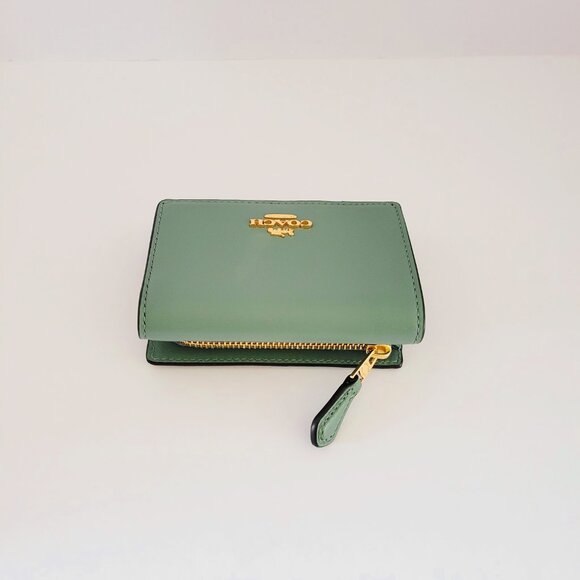 Coach CR799 Smooth Leather Micro Wallet Sage Mini Clutch - Picture 5 of 7